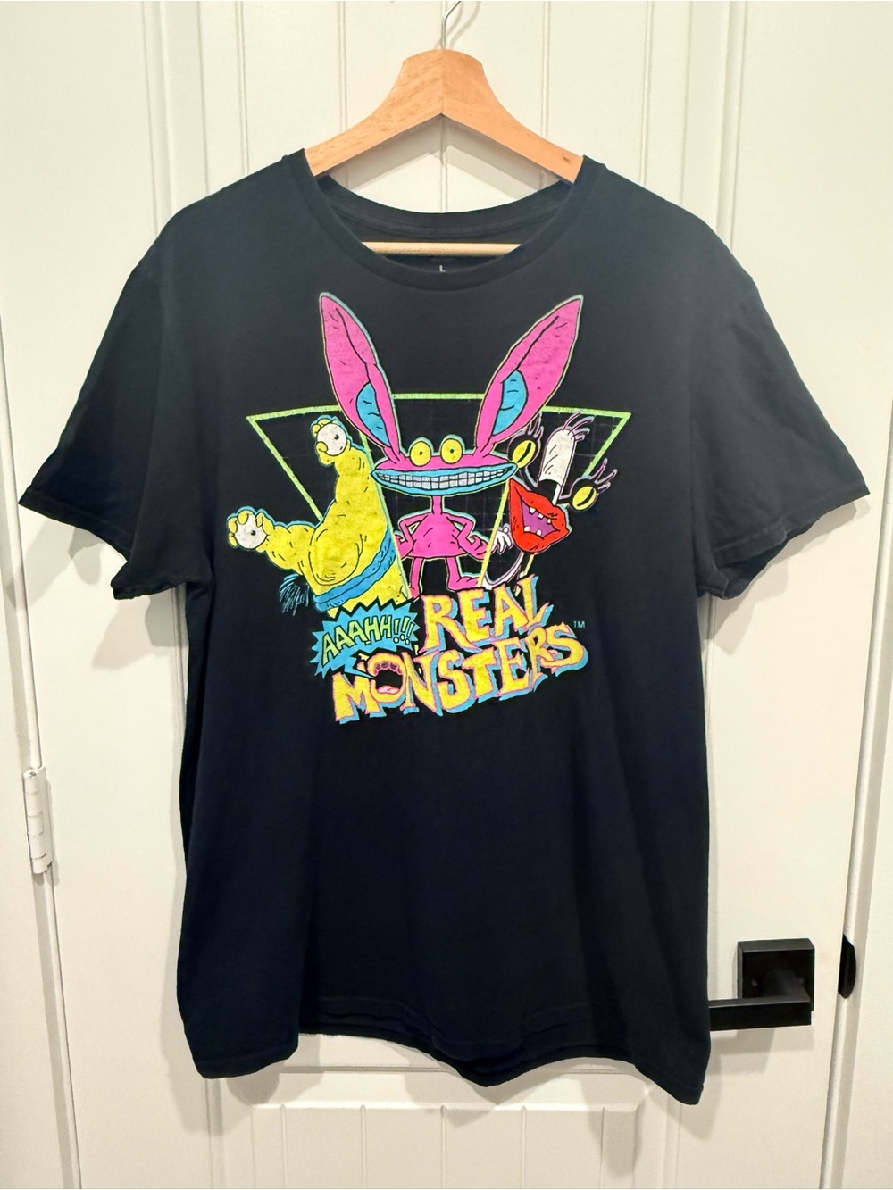 Nickelodeon Real Monsters Neon Character Graphic Tee - Black
